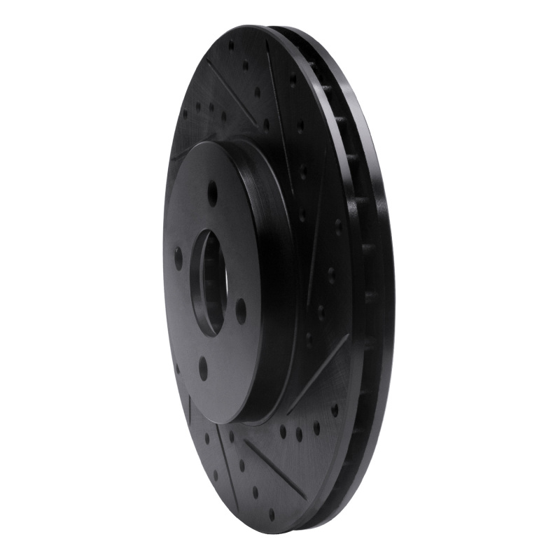 Ford Focus Brake Rotor (1) - Front Right - R1 Concepts - Drilled & Slotted - Black - `02-`04